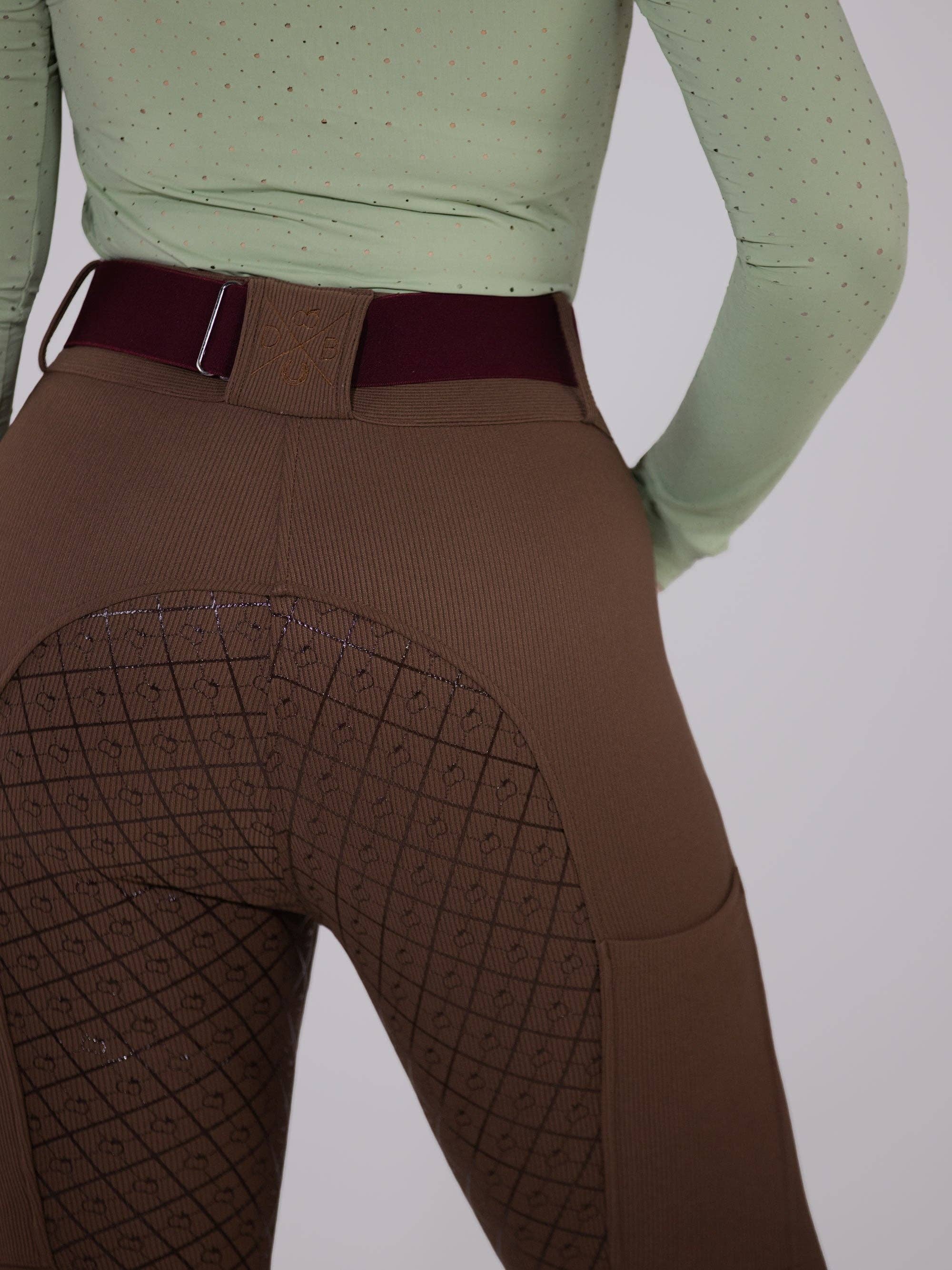 Dapplebay Pro Ribbed Silicone Full Seat Breeches-Chestnut