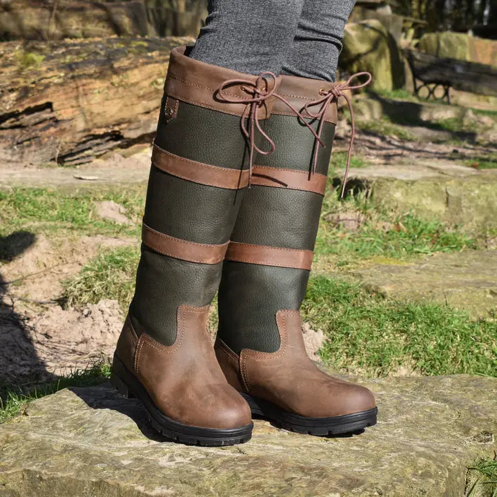 Brogini Pembroke Waterproof Boot Green Wide calf