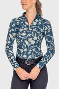 Kastel Long Sleeve Sailor Blue French Tulip 1/4 Zip Sun Shirt