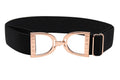 Huston x Ellany Black - 1.5" Rose Gold Stirrup Elastic Belt
