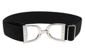 Huston x Ellany Black - 1.5" Silver Stirrup Elastic Belt
