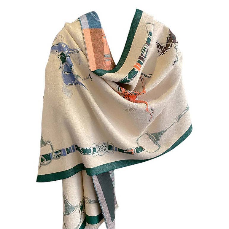AWST Int'l Hunter Horses Acrylic Cashmere Scarf