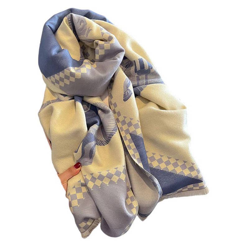 AWST Int'l Horses in Blankets Acrylic Cashmere Scarf