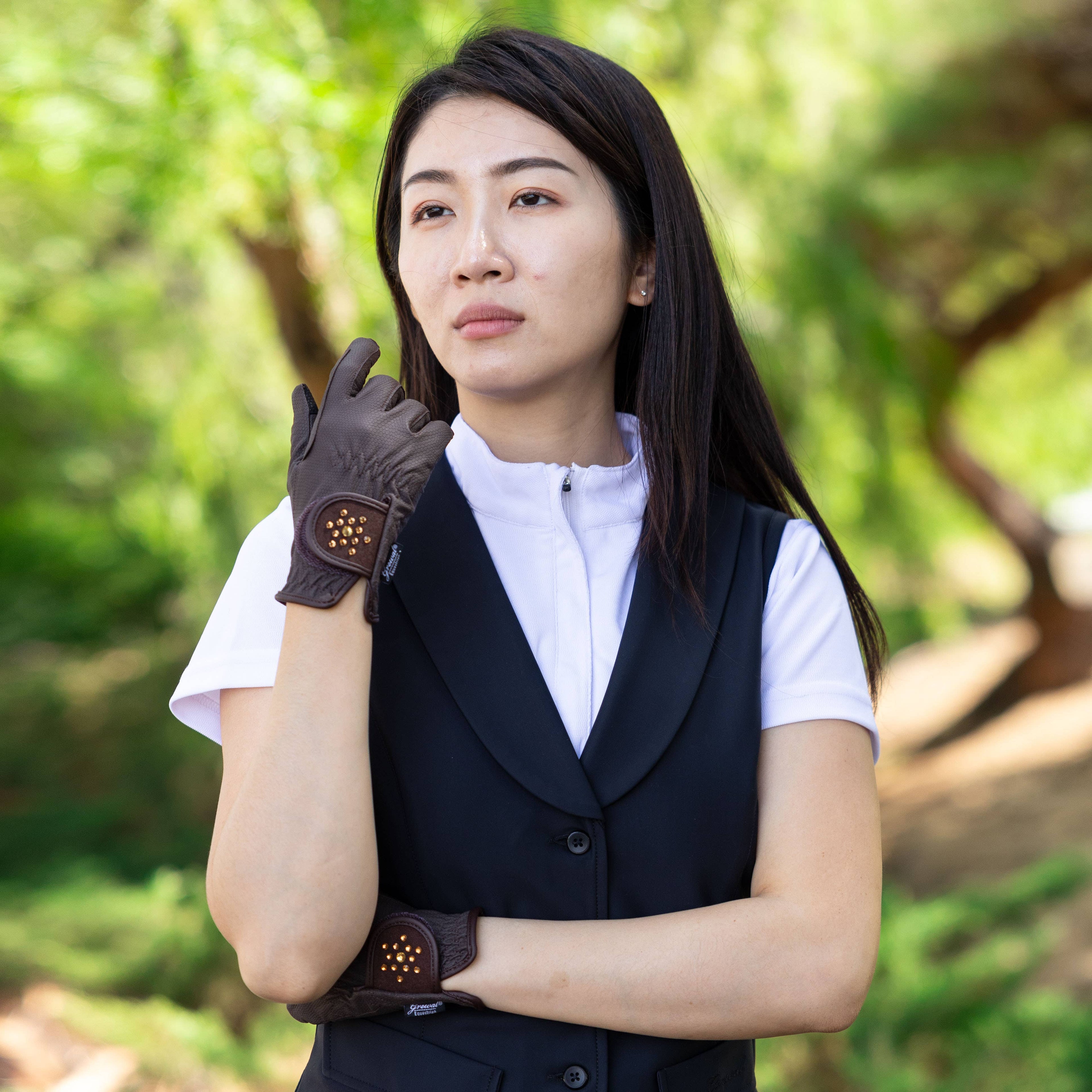 Grewal Cleopatra KT Serino® Synthetic Leather Riding Gloves