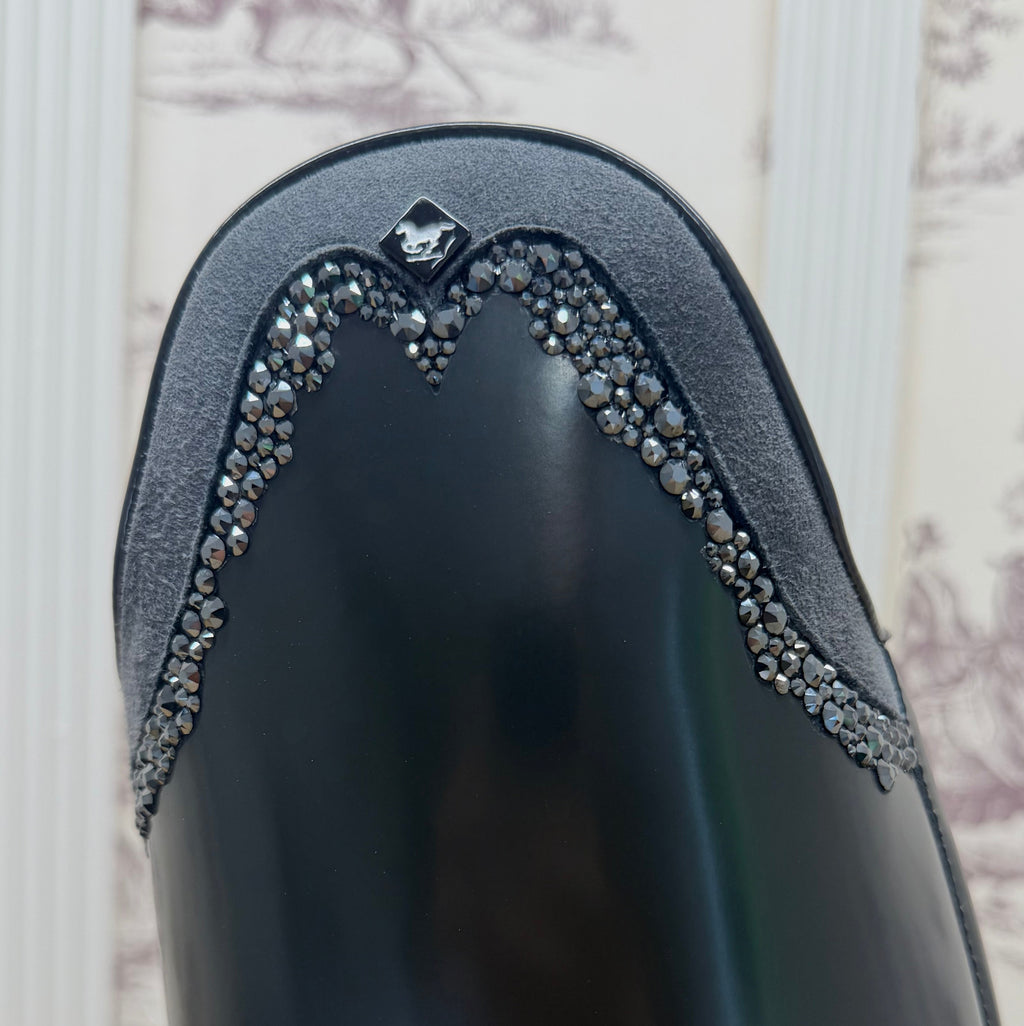 Deniro Bellini Dressage Boot 42 MA M - Brushed Grey Rondine with Swarovski Crystals