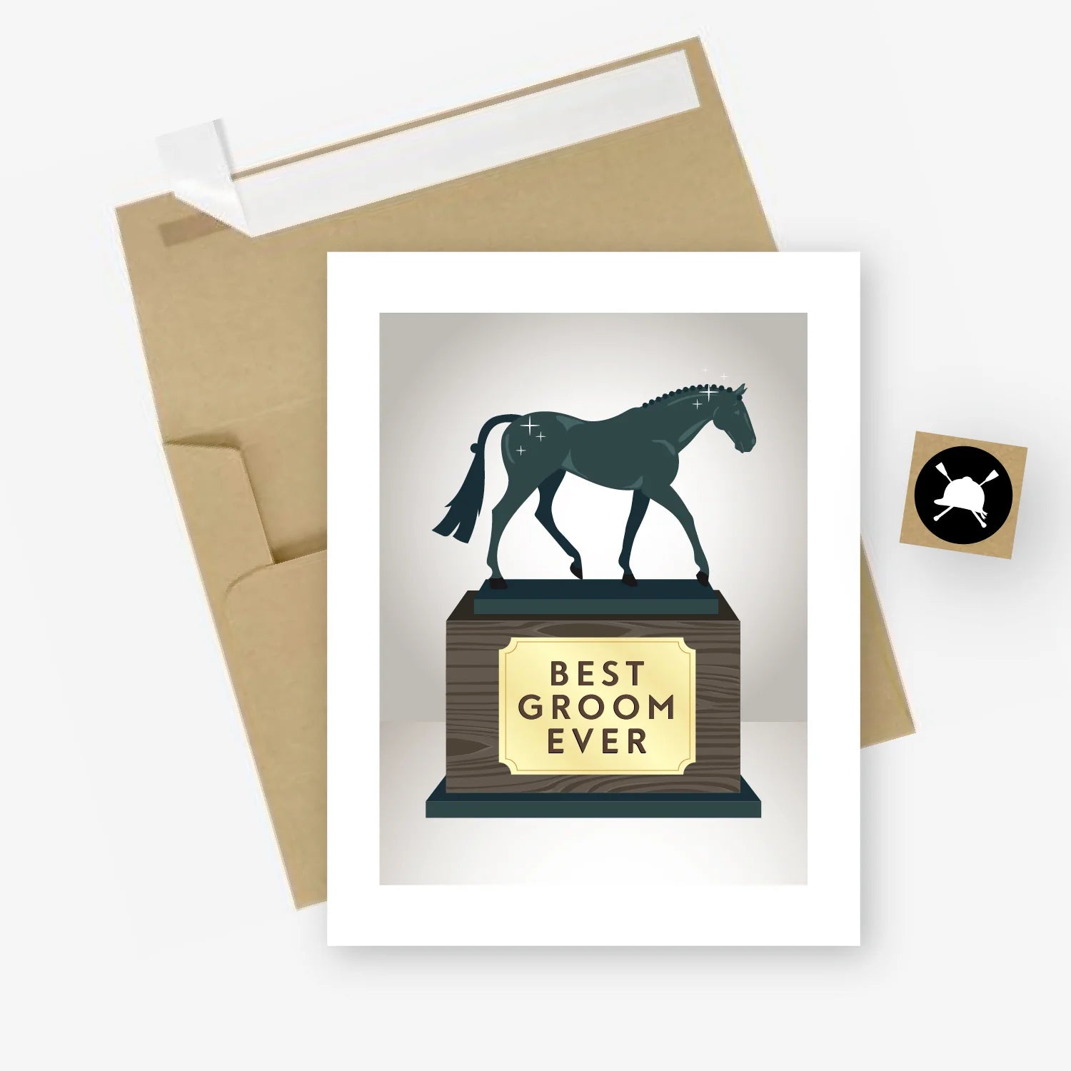 Hunt Seat Paper Co Best Groom Card