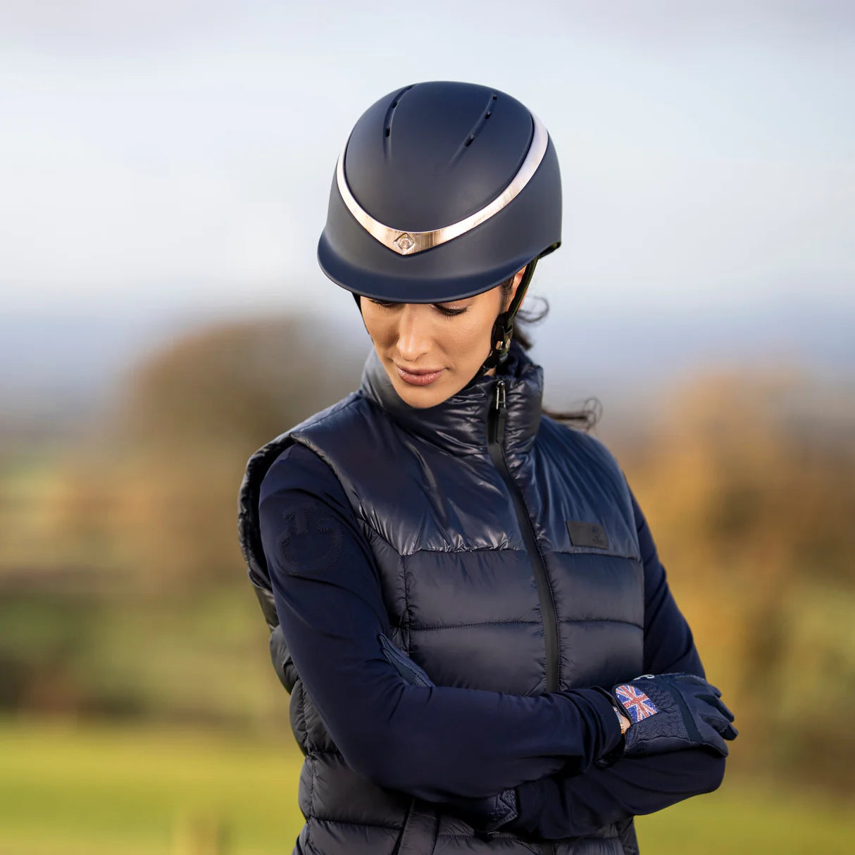 Charles Owen Navy Rosegold Halo MIPS