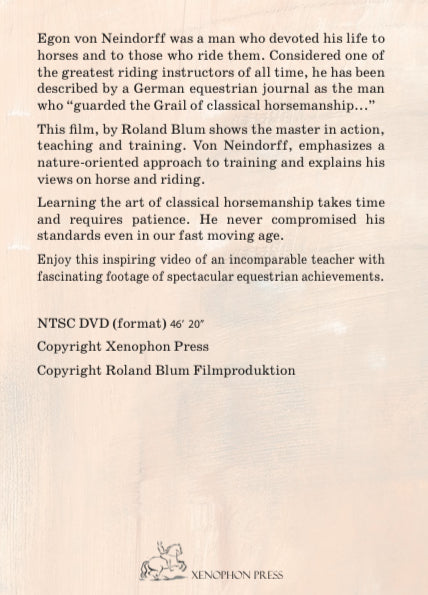 School of Horsemanship DVD with Egon von Neindorff