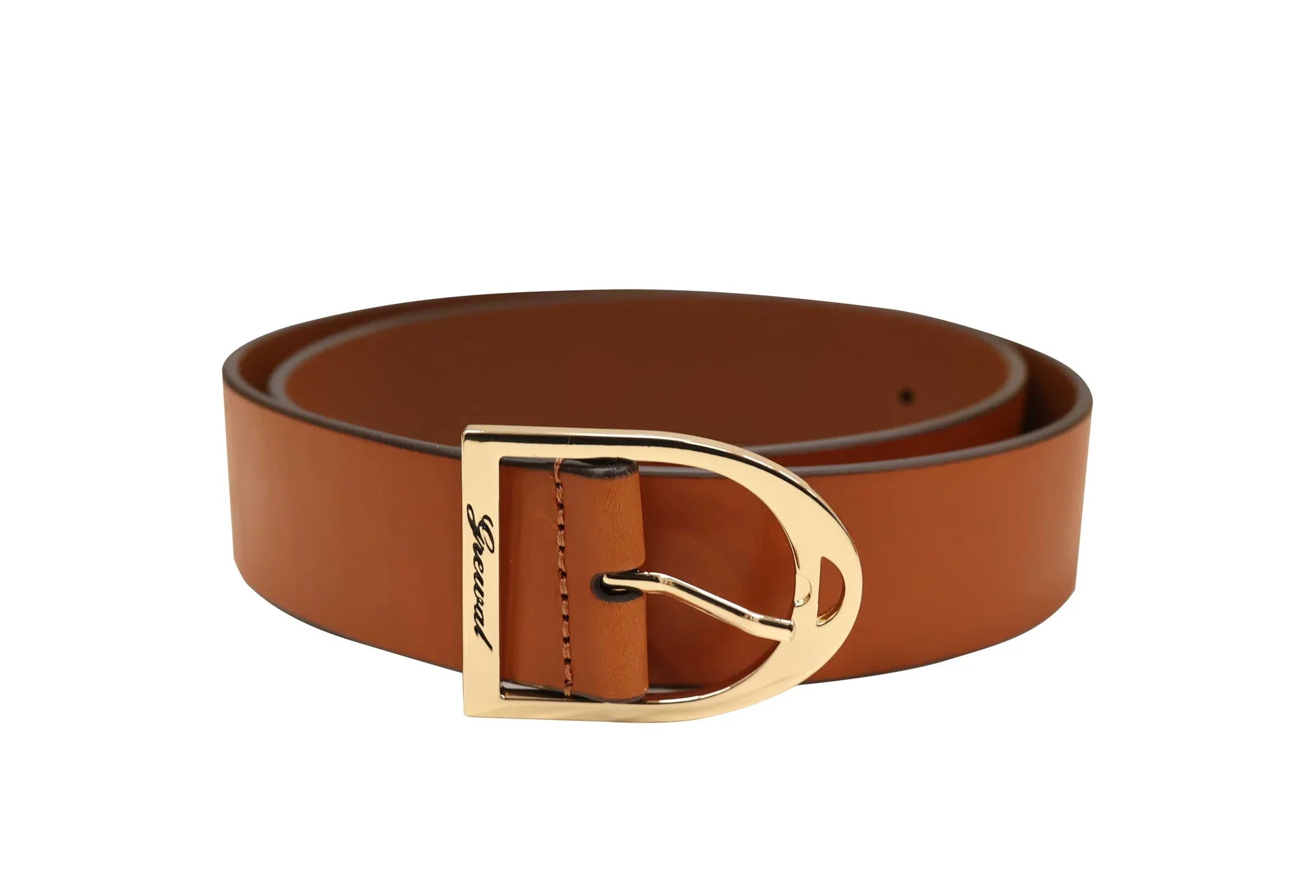 Grewal Equestrian Italian Leather Belt Cognac