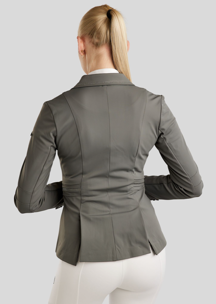 Montar MoPearl Show Jacket Pintucks and Crystals Grey