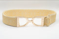 Huston x Ellany Buttercream Tribal - 1.5" Gold Stirrup Elastic Belt