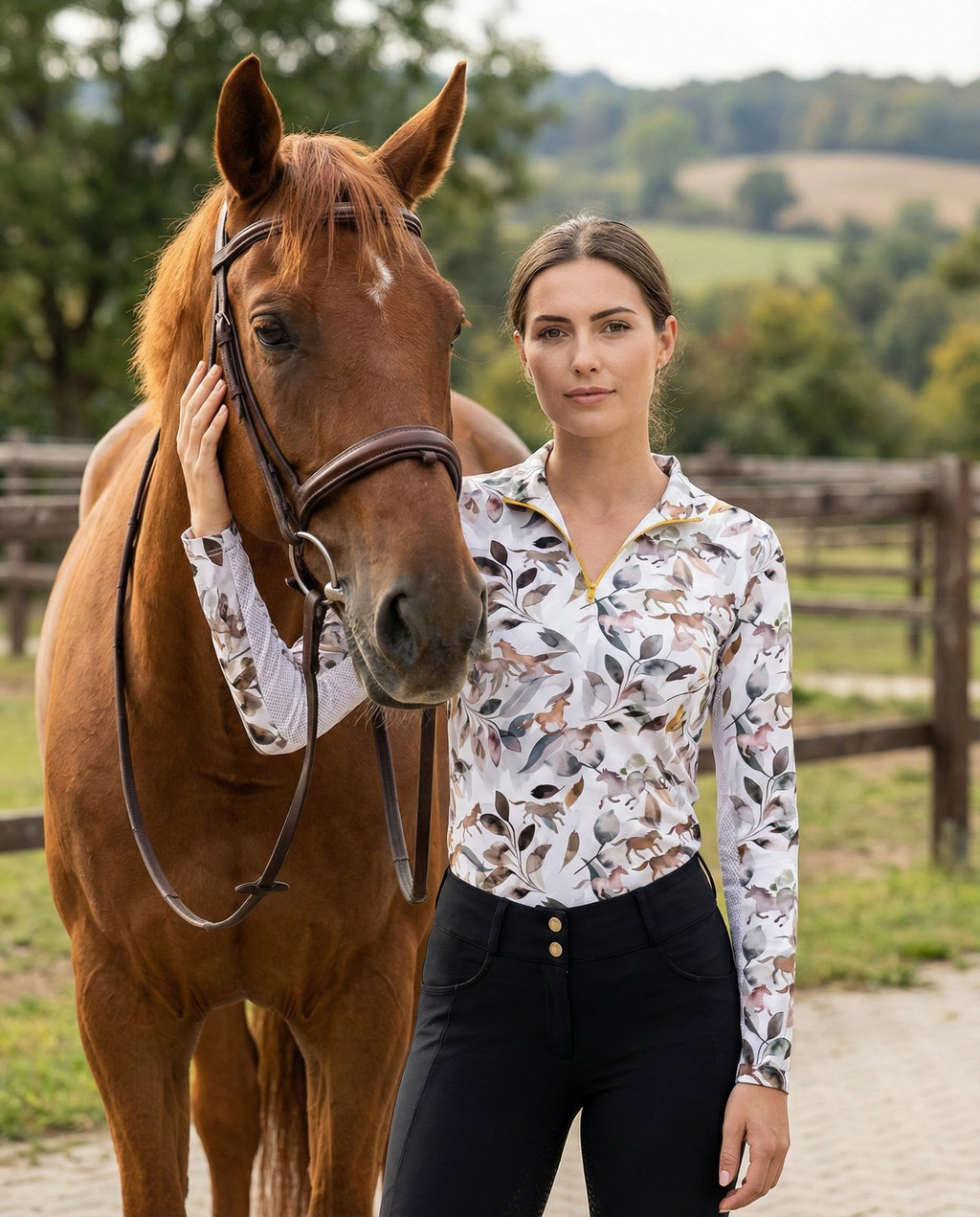 Dancing Equestrian Mystic Leaves Sunshirt