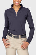 Kastel Perforated 1/4 Zip Long Sleeve